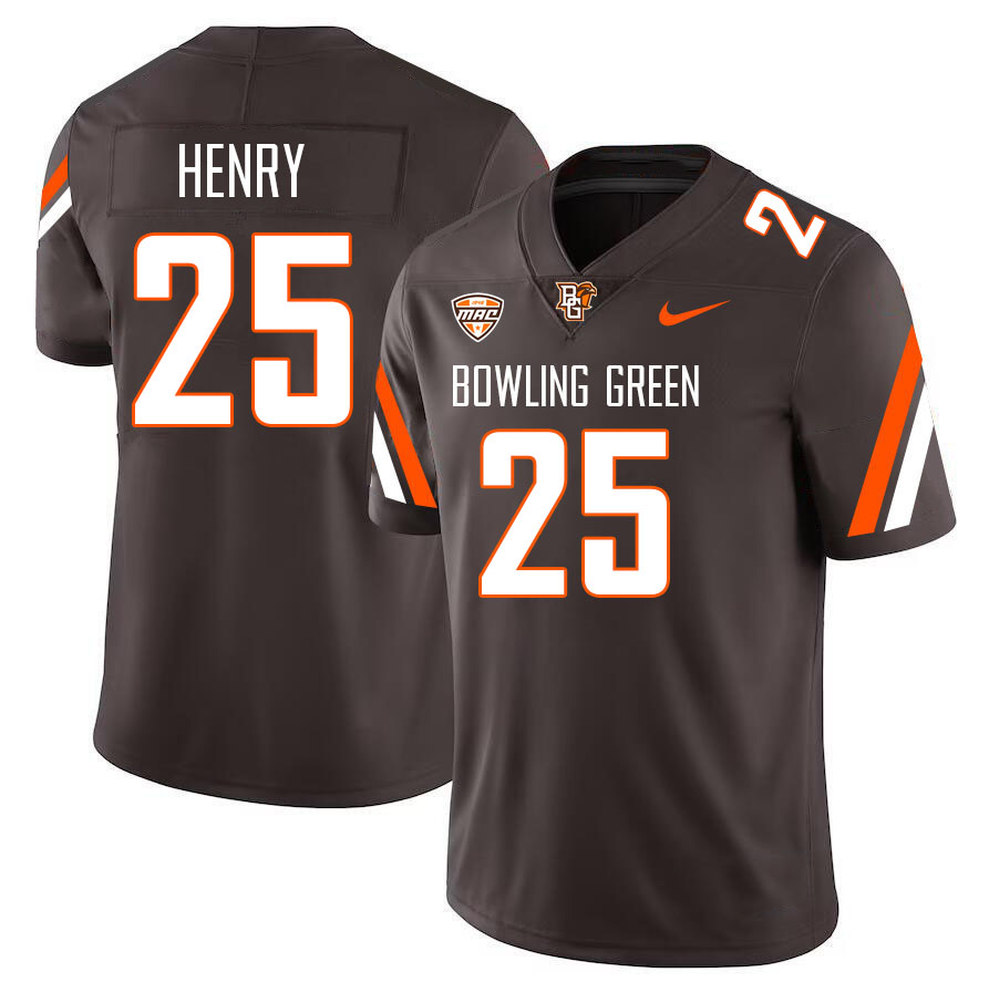 Bowling Green Falcons #25 Jace Henry College Football Jerseys Stitched-Brown